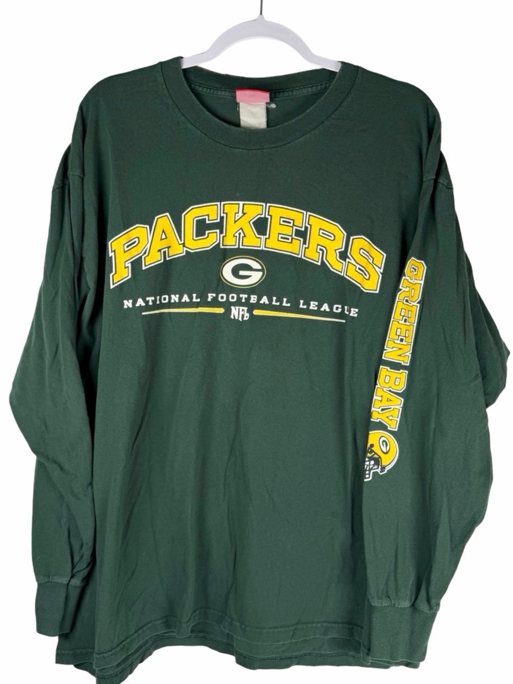 NFL Vintage Green Bay Packers Green Long Sleeve Graphic Football Tee Men’s XL